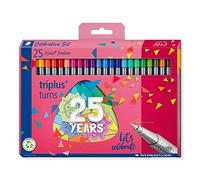 Staedtler - Triplus Fineliner 334 - Etui Carton 25 Feutres Pointe Superfine 0.3 mm Assortis - 20+5 Offerts - Edition Triplus Anniversaire - 334 C25 Ta Multicolore