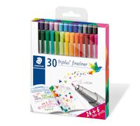 Staedtler Triplus Fineliner 334 Set De 30 Feutres Pointe Superfine 0,3 Mm Assortis 24 + 6 Offerts