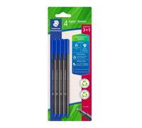 Staedtler Triplus Fineliner - Blue (Pack of 4) - 3+1 blue 1 count (Pack of 1)