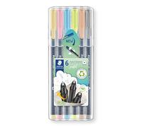 Staedtler Triplus Fineliner Boîte de 6 stylos de bureau Couleurs pastel, 334 SB6