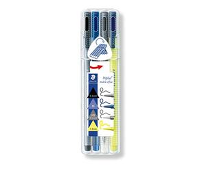 Staedtler Triplus Mobile Office, Trousse portative tout-en-un incluant fineliner, stylo-bille, porte-mine et surligneur, Pour écriture et marquage, Étui chevalet à emporter partout, 34 SB4