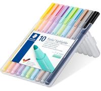 Staedtler triplus textsurfer 362 C Surligneurs - lot de 10, pastel | Marqueur triangulaire, pointe variable 1-4 mm, encre à base d’eau - assortis - Art.-Nr. 362 CSB10