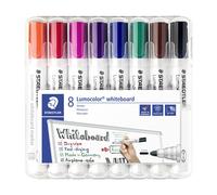 Staedtler Marqueur effaçable Lumocolor 351 pointe conique 2 mm sans xylène ni toluène - Pochette de 8