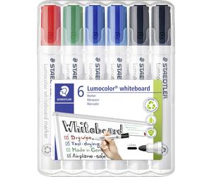 Staedtler Whiteboardmarker Lumocolor 6St Box 351 WP6 X Set de marqueurs pour tableau blanc rouge, bleu, vert, noir 6 pc(s)