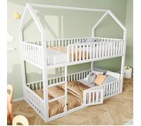Stärkes Material Lit d'étage pour enfants 90*200, Lit double en métal, Lit familial pour enfants, Lit d'étage avec escalier, Desig