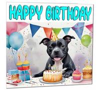 Staffordshire Bull Terrier Carte d'anniversaire - Carte d'anniversaire Staffordshire - 145 x 145 mm