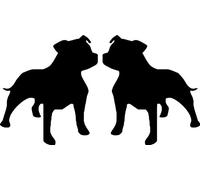 Staffy Staffordshire Bull Terrier Stickers pour vitre de voiture, fourgonette ou pour vélo SBD11