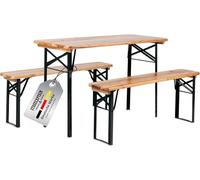 Stagecaptain BB-117 Hirschgarten 2X Set Garniture de Tente pour Balcon et pour Le Jardin - Version Courte avec 117 cm de Longueur - 2X Table, 4X Banc - en Bois et Pliable - Nature