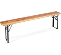 Stagecaptain BBB-170 Hirschgarten Banc de Bière 170 cm Nature, 5 x 47 | Banc de bière long et robuste, Charnières métalliques stables, faciles à ouvrir/ fermer, Surface laquée, Dessous non traité