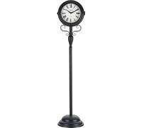 Stagecaptain BHU-11926 BK Horloge de Gare Grande sur Pied Noir, Poids de 4 | Horloge sur pied avec boîtier métallique, Double face, cadran à l’avant et à l’arrière, Diamètre du cadran: 18 cm, 2 kg, 8 kg