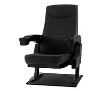 Stagecaptain Fauteuil de cinéma CS-600BK Movieking, Noir, Siège Rabattable | Fauteuil de cinéma classique, Tissu robuste à mailles larges, 2 accoudoirs rabattables avec porte-boisson, 5 cm, 2 accoudoirs