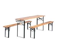 Stagecaptain Set de 2 BB-180 Hirschgarten Ensemble Table et Banc Bois de Jardin 177 cm