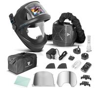 STAHLWERK Casque de soudage automatique 3 en 1 Master Air - Casque de soudage avec alimentation en air frais, contrôle de la fonction par Bluetooth, rendu des couleurs True-Colour, obscurcissement DIN
