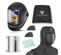 STAHLWERK Casque de soudage Automatique 3-en-1 Titan - Kit avec Bonnet de Soudure, True Colour, obscurcissement Auto. DIN 4-14, mémoire de Jobs, Classe Optique 1/1/1/1, Champ 104 x 104 mm