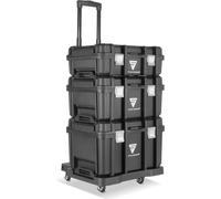 STAHLWERK Chariot à outils mobile avec 3 boîtes système Poignée télescopique 4 roues pivotantes