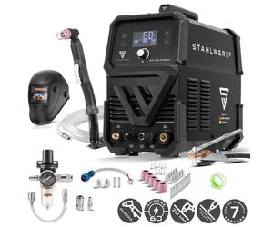 STAHLWERK Découpeuse plasma CUT 60 P Digital - équipement complet - Découpeuse plasma de 60 A, capacité de coupe jusqu'à 20 mm, Inverter, allumage pilote HF