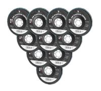 STAHLWERK Disques à lamelles et à lamelles SW Premium GRIND P120 Set de 10 125 x 22,23 mm | 5" x 7/8" Meules | Disques à lamelles | Disques à lamelles pour meuleuses angulaires