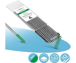 STAHLWERK Électrodes en tungstène / Électrodes de soudage WP Vert 2,4 mm x 175 mm 10er Set