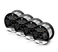 STAHLWERK FLUX Fil animé Ø 0,9 mm Set de 4 E71T-GS - chaque bobine de 1 kg D100 pour mandrin de 16 mm, utilisation universelle, fil d'apport autoprotégé pour le soudage sans gaz, adapté à de nombreux