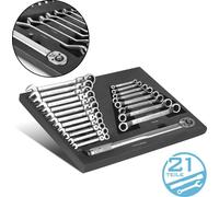 STAHLWERK Garniture de chariot à outils Jeu de clés à molette 21 pièces