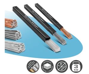 STAHLWERK Kit de baguettes de soudage ER70S-G3, ER307Si, ER4043Si5 Ø 1,6 x 500 mm chacune 1kg