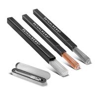 STAHLWERK Kit de baguettes de soudage TIG - Acier ER70S-G3 + ER307Si Acier inoxydable + ER4043Si5 Aluminium Ø 1,6 mm x 500 mm, 1 kg d'additif TIG Pen 0,8-3,2 mm et boîtes de transport incluses