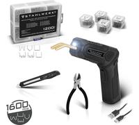 STAHLWERK Kit de réparation plastique Soudeuse plastique Agrafeuse à chaud 1600 agrafes