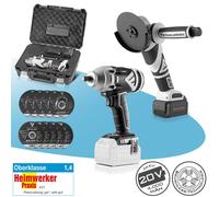 STAHLWERK Kit d'outils sans fil Visseuse à chocs 500Nm Meuleuse d'angle 7500 tr/min