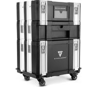 STAHLWERK Kit mobile Toolbox avec 3 valises à outils Planche à roulettes et roulettes pivotantes