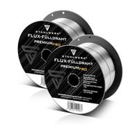 STAHLWERK Lot de 2 fils fourrés FLUX - E71T-GS 1,0 mm, bobine de fil de 1 kg D100, bobine de fil pour mandrin de 16 mm, métal d'apport premium, fil de soudage universel, fil fourré électrode, MIG MAG
