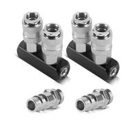 STAHLWERK Lot de 2 répartiteurs d'air comprimé à 2 voies - Raccord de distribution à 2 voies - Adaptateur pneumatique jusqu'à 35 bar avec raccord rapide NW 7,2 et 1/4" pour compresseurs d'air comprimé