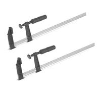 STAHLWERK Lot de 2 serre-joints 80 x 500 mm puissants en acier et plastique, serre-joints en F pour fixer des pièces, stable avec envergure de 500 mm et profondeur de serrage de 80 mm