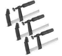 STAHLWERK Lot de 3 serre-joints 80 x 200 mm | Serre-joints puissants en acier et plastique | Serre-joints F pour fixer des pièces à usiner | Serre-joints stables avec envergure 200 mm, profondeur de