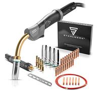 STAHLWERK MIG MAG Kit en aluminium AK25 MB25 Chalumeau de soudage avec tuyau de 3 m + kit de pièces d'usure pour soudage aluminium 28 pièces buses gaz + buses d'alimentation + porte-buses