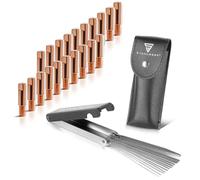 STAHLWERK MIG MAG Lot de 20 buses de 1,0 mm de contact M6 x 28 avec nettoyeur de buses 13 en 1 dans un étui, accessoires de soudure de haute qualité pour torches AK25/MB25/KD24/MB24