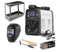 STAHLWERK Poste à souder à l’électrode ARC 200 MD Digital - Kit complet avec chariot - MMA/électrode enrobée & Lift-TIG (DC) jusqu’à 200 A, utilisation sans gaz, Arc Force, Hot Start, Anti-Stick