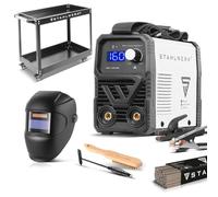 STAHLWERK Poste à souder à l'électrode ARC 160 MD - Kit complet avec chariot - MMA jusqu'à 160 A, utilisation flexible sans gaz, compact & léger, évolutif TIG DC, Anti-Stick, Smart Cooling