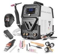 STAHLWERK Poste à souder AC/DC TIG 200 Puls Pro Digital - Kit complet - Inverter combiné 200 A, fonction MMA (ARC), fonction Pulse/Spot, mémoire de jobs, Hotstart, Anti-Stick, alu & tôles fines