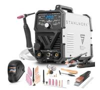 STAHLWERK Poste à souder combiné 2-en-1 DC TIG 200 ST - Kit complet - TIG & fonction MMA (ARC) jusqu'à 200 A, amorçage HF, Hotstart, Anti-Stick, pour acier, inox, cuivre & laiton, pas d'alu