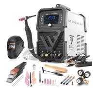 STAHLWERK Poste à souder combiné 3-en-1 AC/DC TIG 200 ST Digital - Kit complet - TIG & MMA (ARC) jusqu'à 200 A, mode Clean pour le nettoyage électrochimique des soudures inox, amorçage HF