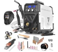 STAHLWERK Poste à souder combiné 3-en-1 MTM-200 ST - Kit complet - TIG, MIG/MAG, MMA jusqu'à 200 A, dévidage synergique, entraînement 4 galets, amorçage HF, compatible fil fourré, acier, tôles fines