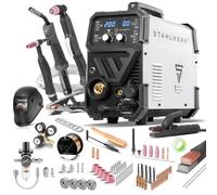 STAHLWERK Poste à souder combiné 4-en-1 CTM-250 ST - Kit complet - TIG, MIG/MAG, MMA (ARC), FLUX (fil fourré) jusqu'à 200 A, CUT (plasma) jusqu'à 45 A, capacité de coupe jusqu'à 14 mm