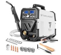 STAHLWERK Poste à souder combiné 5-en-1 MIG/MAG 200 Puls Pro - soudage entièrement synergique jusqu’à 200 A, FLUX (fil fourré), Lift-TIG, MMA (ARC) et MIG pulsé pour aluminium dans un seul appareil