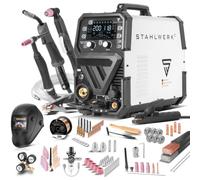 STAHLWERK Poste à souder combiné 6-en-1 CTM-250 Puls Pro - Kit complet - TIG, MIG/MAG, MMA (électrode) & FLUX jusqu'à 200 A, découpeur plasma (CUT) jusqu'à 45 A, dévidage synergique, fonction Pulse