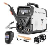 STAHLWERK Poste à souder FLUX 160 ST Digital - Kit complet - Combiné 3-en-1 160 A, soudage au fil fourré sans gaz, MMA (ARC), Lift-TIG (DC), dévidage synergique, éclairage LED