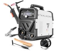 STAHLWERK Poste à souder FLUX 160 ST Digital - Set de démarrage - Combiné 3-en-1 160 A, soudage au fil fourré sans gaz, MMA (ARC), Lift-TIG (DC), dévidage synergique, éclairage LED, IGBT