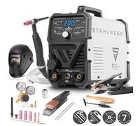 STAHLWERK Poste à souder sous protection gazeuse 2 en 1 combiné DC TIG 200 ST - Equipement complet - TIG & MMA jusqu'à 200 A, acier, inox, cuivre, laiton, pas d'alu