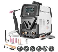 STAHLWERK Poste à souder sous protection gazeuse AC/DC TIG 200 Puls Pro Touch - Inverseur IGBT avec 200 A, fonction MMA, mémoire des travaux, pulse / spot, aluminium & tôle fine