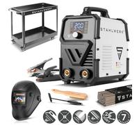 STAHLWERK Poste de soudage à électrodes ARC 200 Synergic Pro Digital - équipement complet avec chariot d'appareillage - MMA (E-Hand) jusqu'à 200A, soudage sans gaz, Lift-TIG