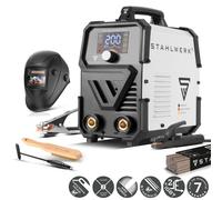 STAHLWERK Poste de soudage à électrodes ARC 200 Synergic Pro Digital - équipement complet - MMA (E-Hand) jusqu'à 200 A, soudage sans gaz de protection, Lift-TIG Inverter
